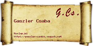 Gaszler Csaba névjegykártya